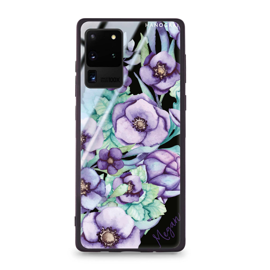 Purple Floral II Samsung S20 Ultra Glass Case