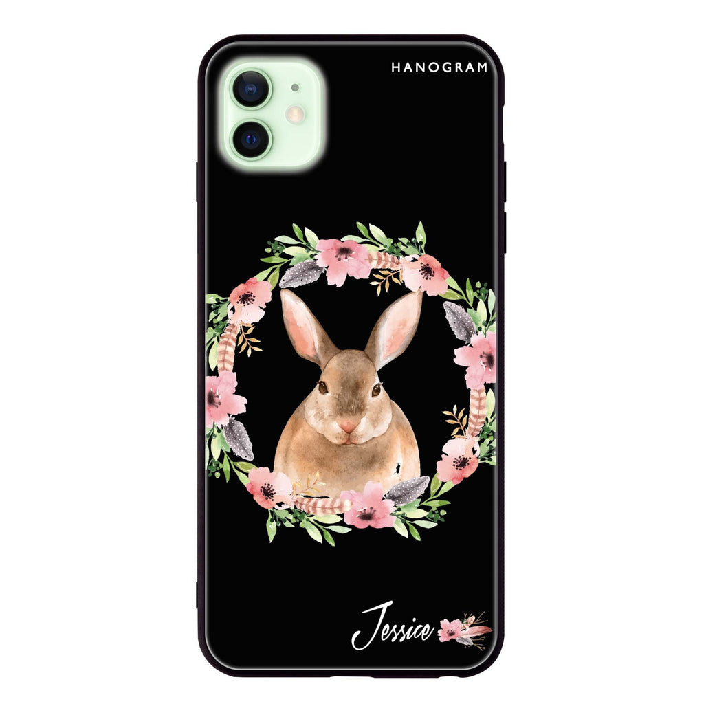 Floral Rabbit iPhone 12 mini Glass Case