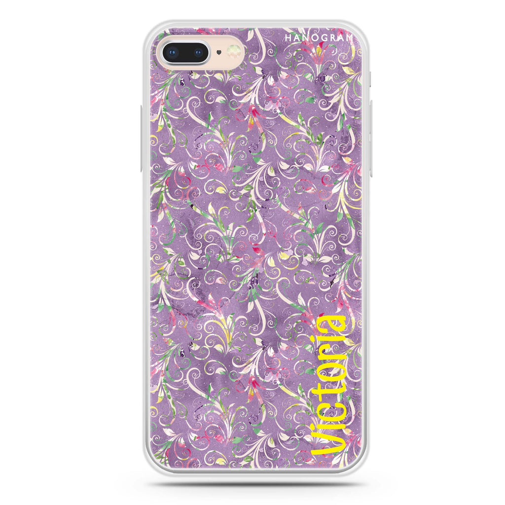 Curly Flowers iPhone 7 Plus Ultra Clear Case