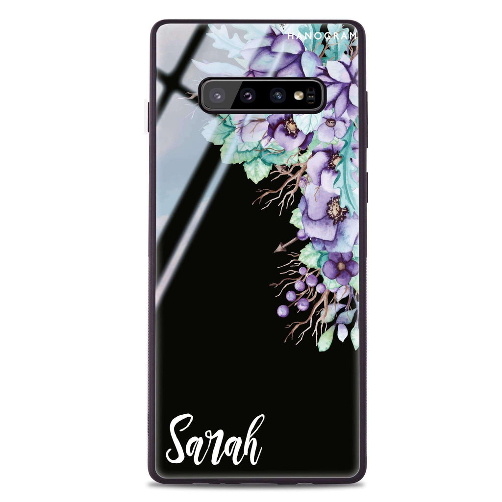 Purple Floral Samsung S10 Plus Glass Case