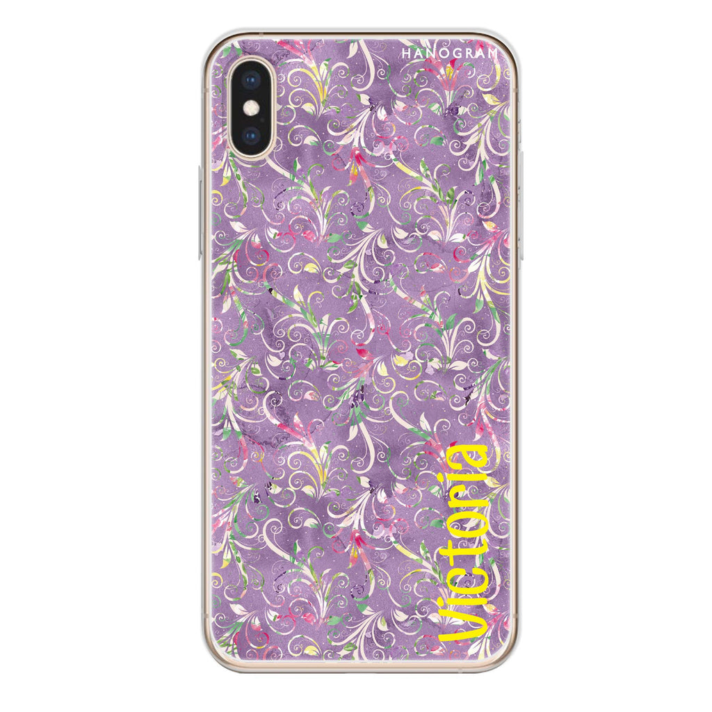 Curly Flowers iPhone XS Max Ultra Clear Case