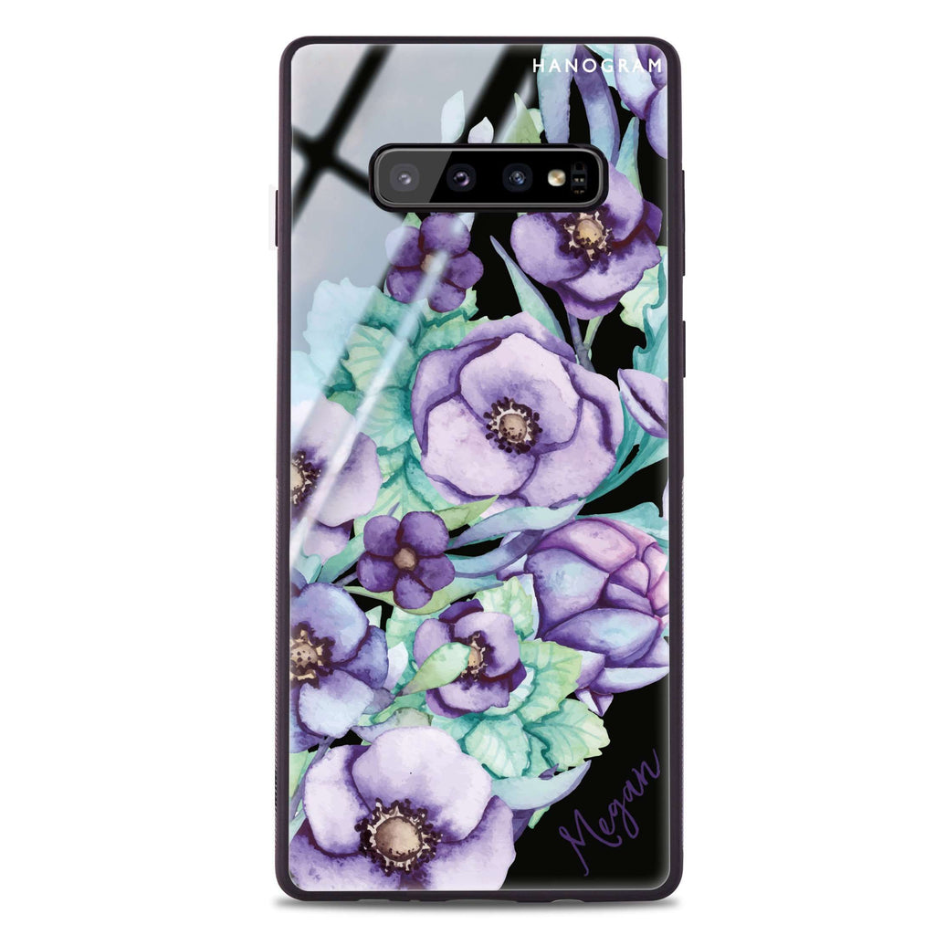 Purple Floral II Samsung S10 Plus Glass Case