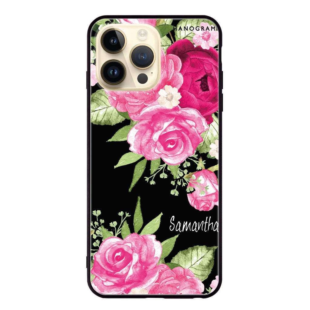Watercolor Rose iPhone 13 Pro Max Glass Case