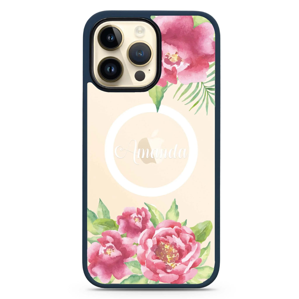 Watercolor Paeonia MagSafe Compatible Impact Guard Bumper Case