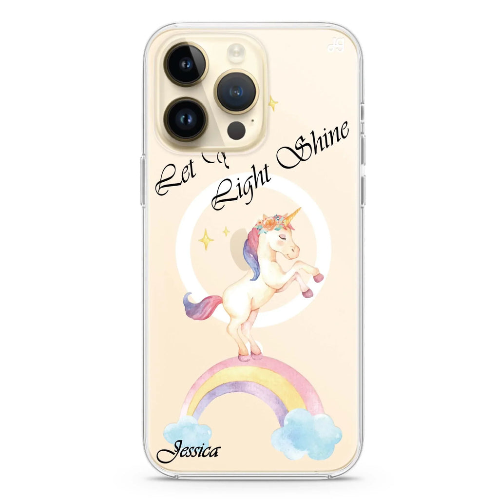 Rainbow Unicorn iPhone 12 Pro MagSafe Compatible Ultra Clear Case