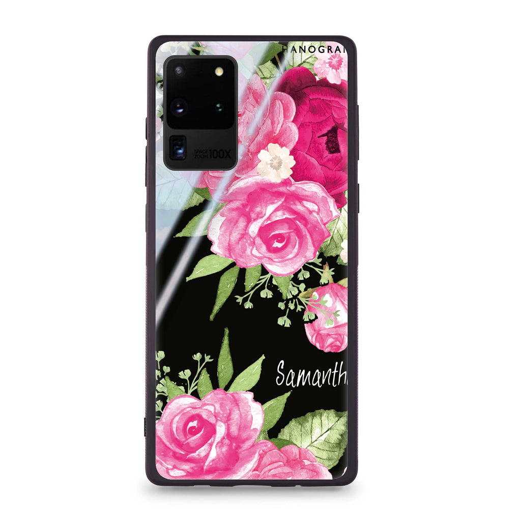 Watercolor Rose Samsung S20 Ultra Glass Case
