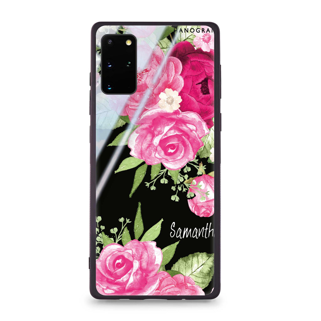 Watercolor Rose Samsung S20 Plus Glass Case