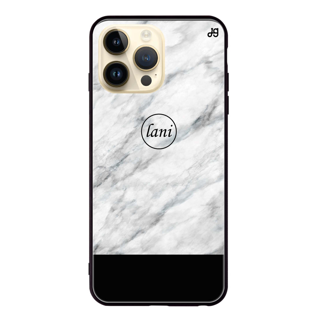 White Marble Transparent Glass Case