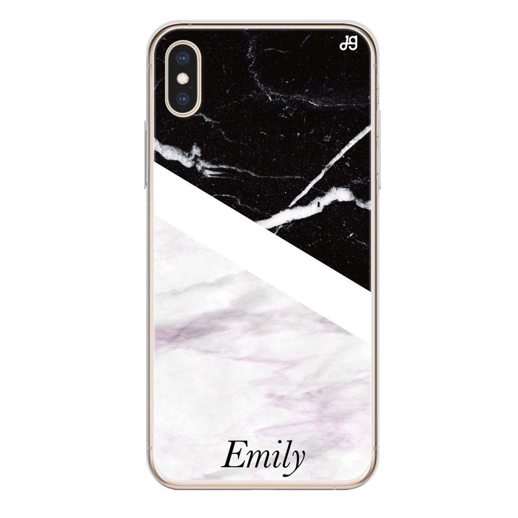 Black & White Marble iPhone XS Max Ultra Clear Case