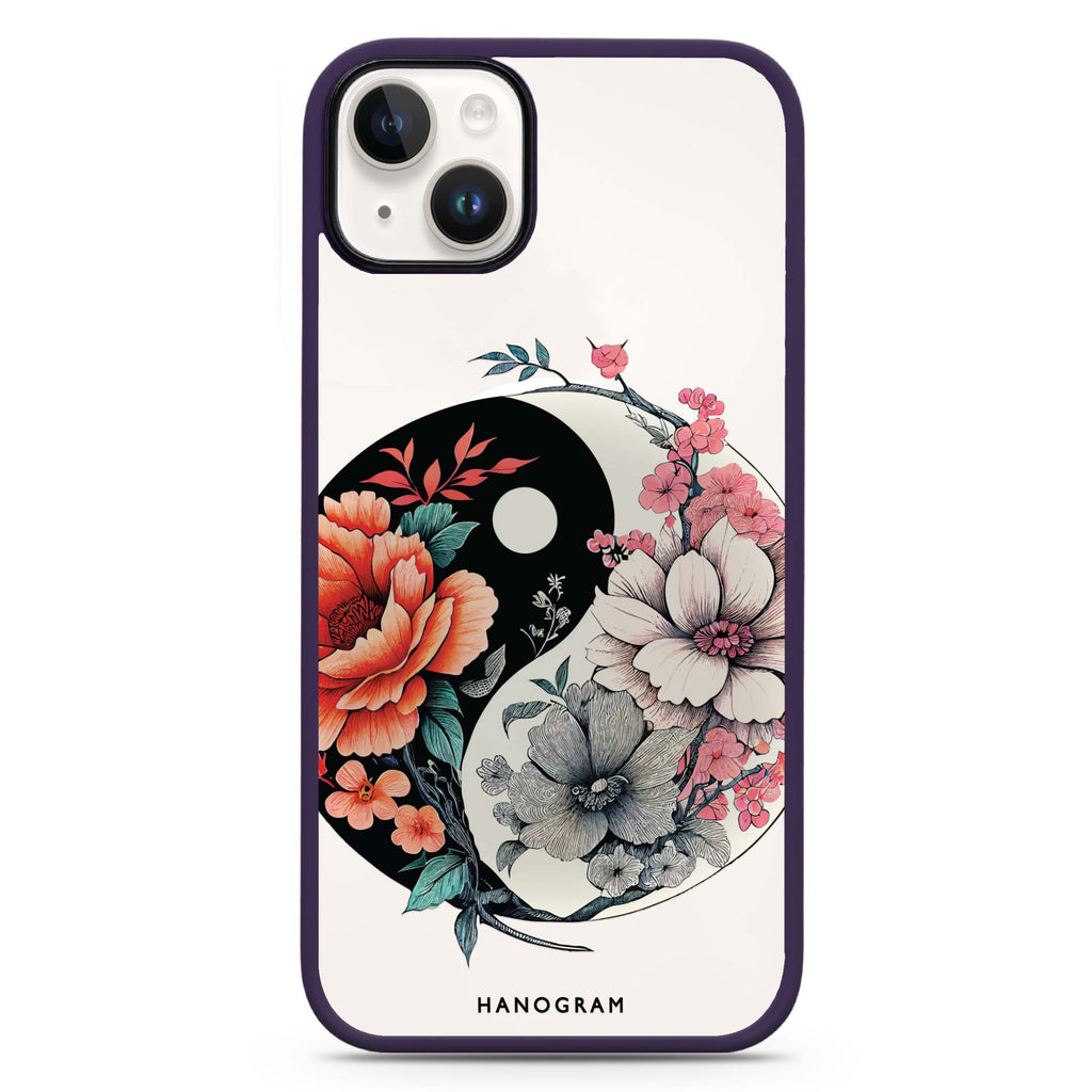 Floral & Tai Chi iPhone 14 Plus MagSafe Compatible Impact Guard Bumper Case