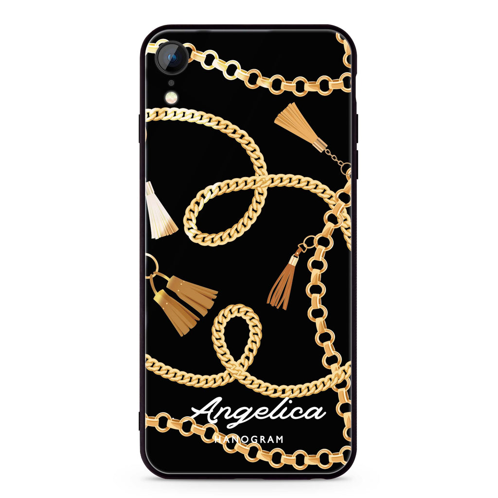 Belt and Chain I iPhone XR Glass Case