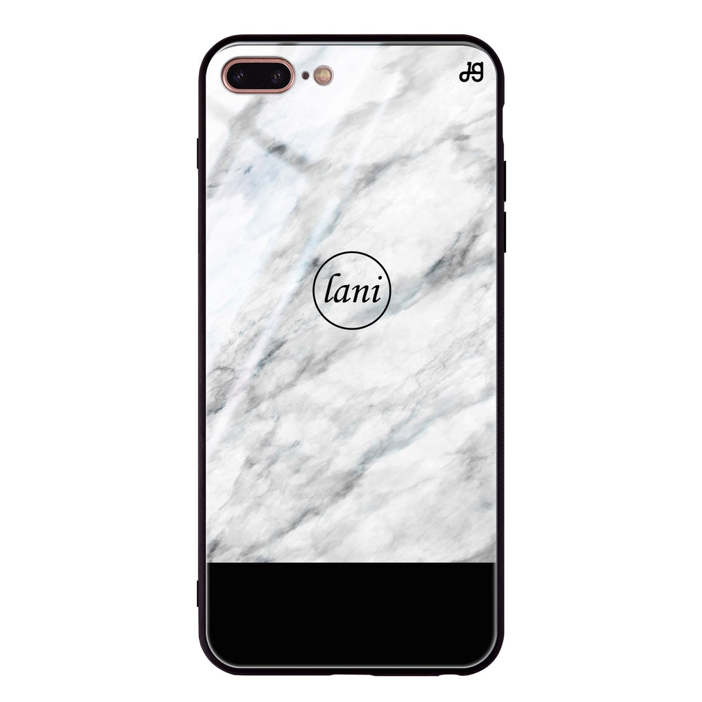 White Marble Transparent iPhone 7 Plus Glass Case