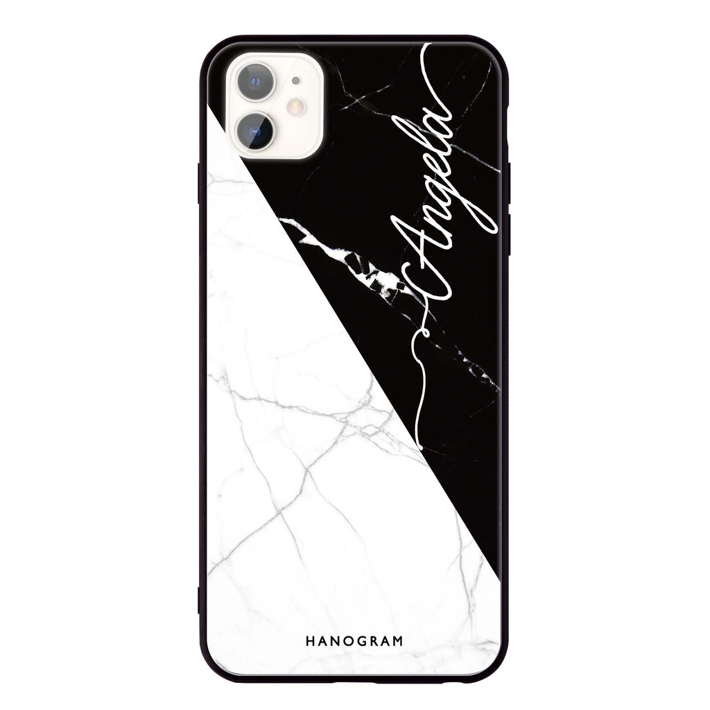 Black And White Marble iPhone 11 Glass Case