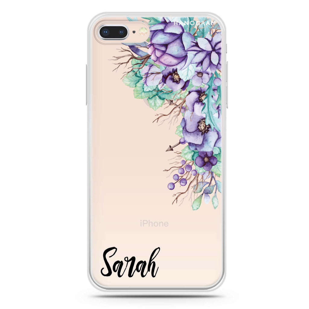 Purple Floral iPhone 7 Plus Ultra Clear Case