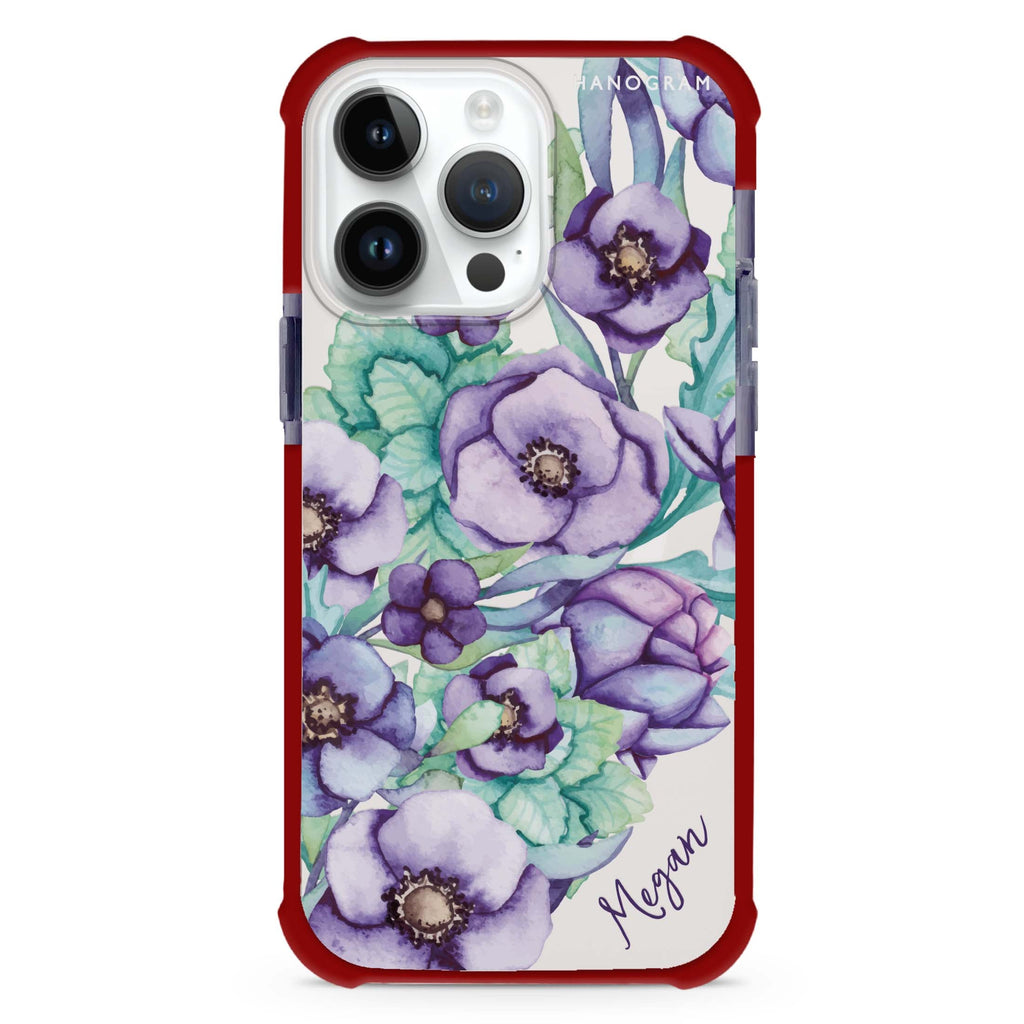 Purple Floral II MagSafe Compatible Ultra Shockproof Case