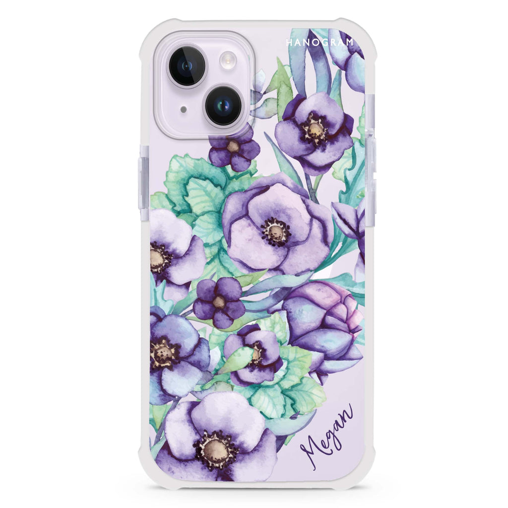 Purple Floral II iPhone 13 MagSafe Compatible Ultra Shockproof Case