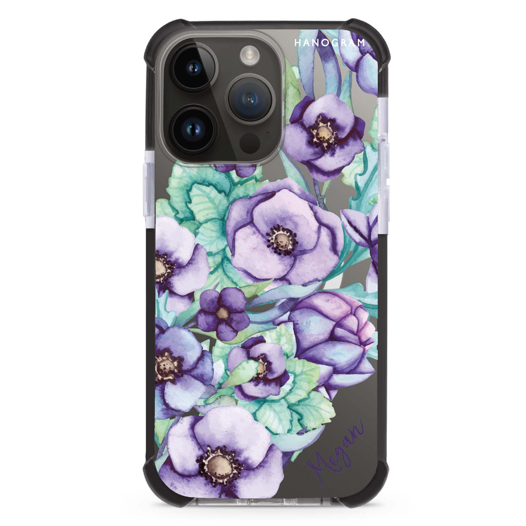 Purple Floral II MagSafe Compatible Ultra Shockproof Case