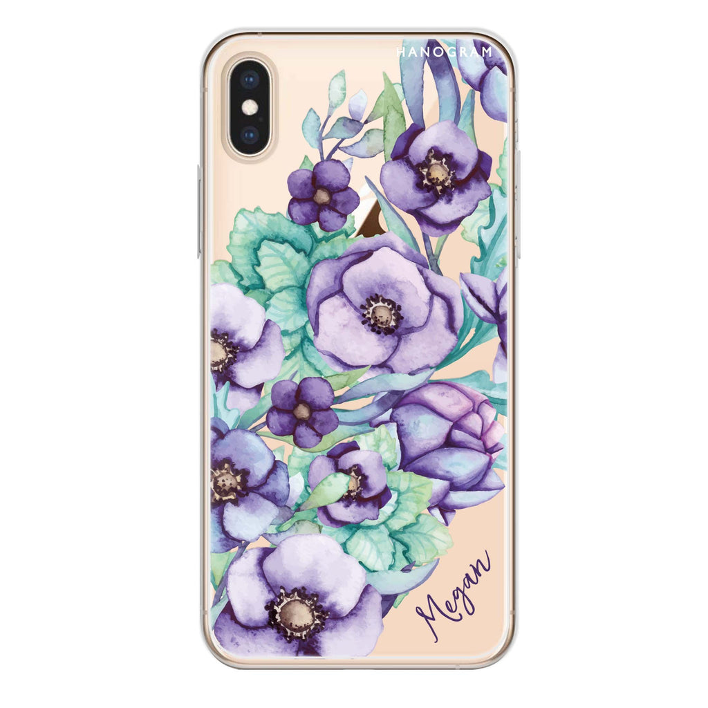 Purple Floral II iPhone X Ultra Clear Case