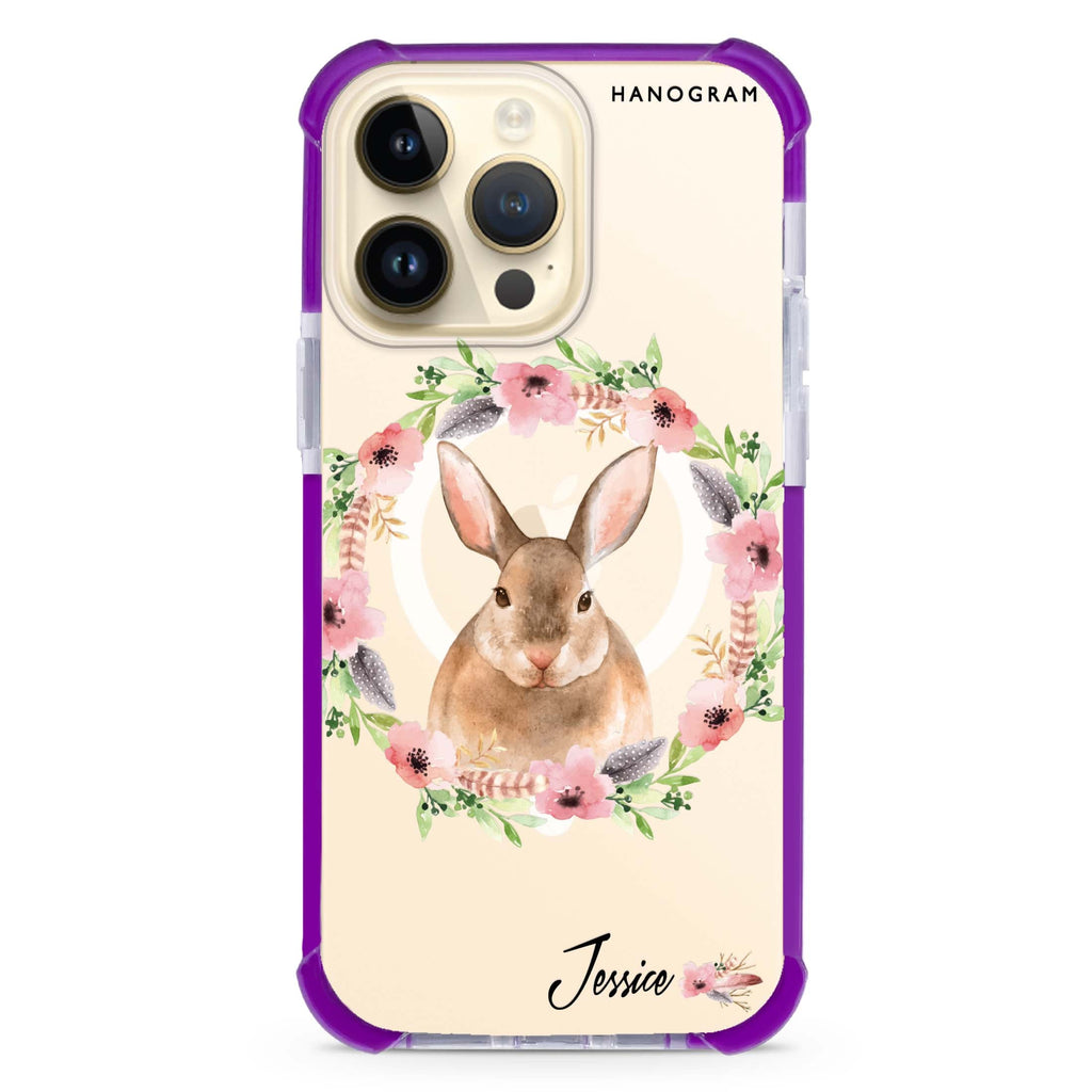 Floral Rabbit MagSafe Compatible Ultra Shockproof Case