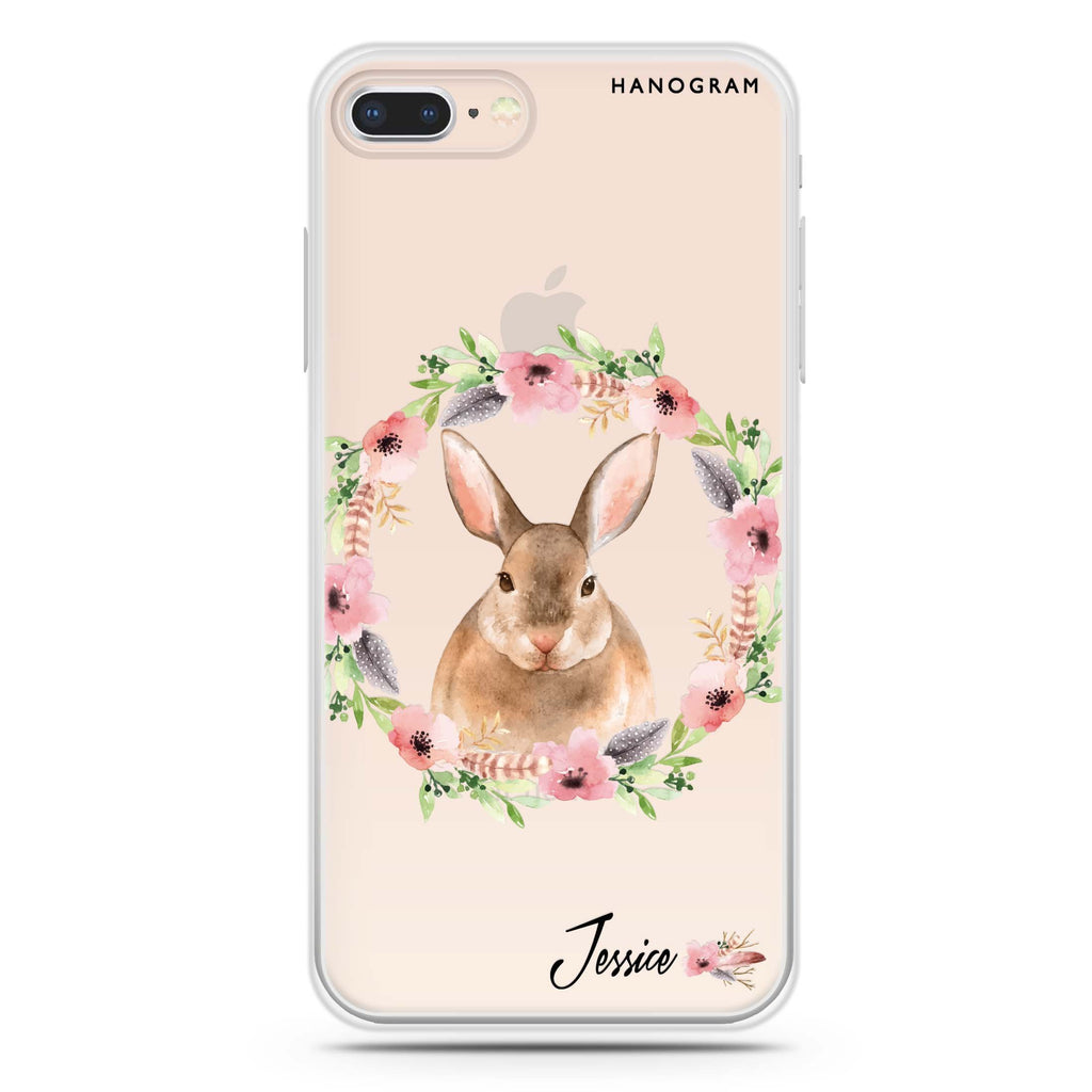 Floral Rabbit iPhone 8 Ultra Clear Case