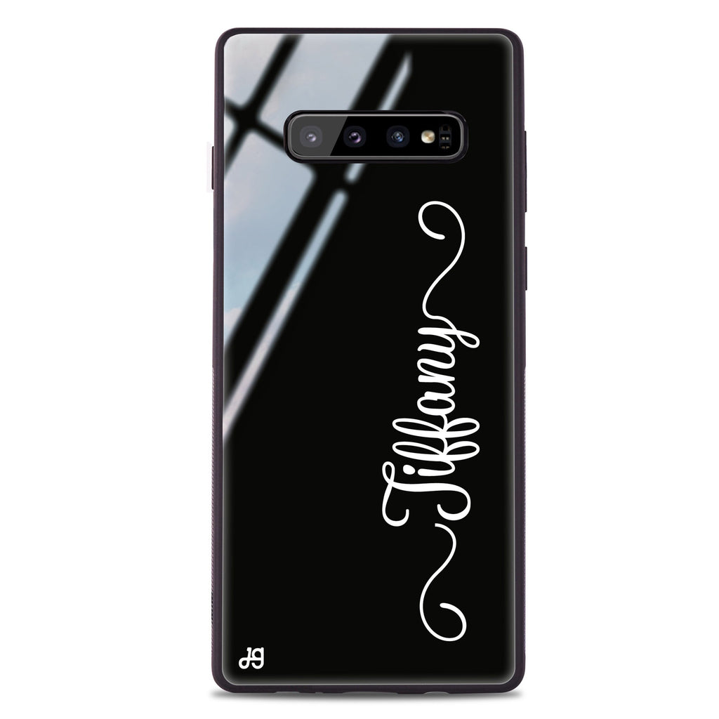 Vertical Cursive Handwritten Samsung S10 Plus Glass Case