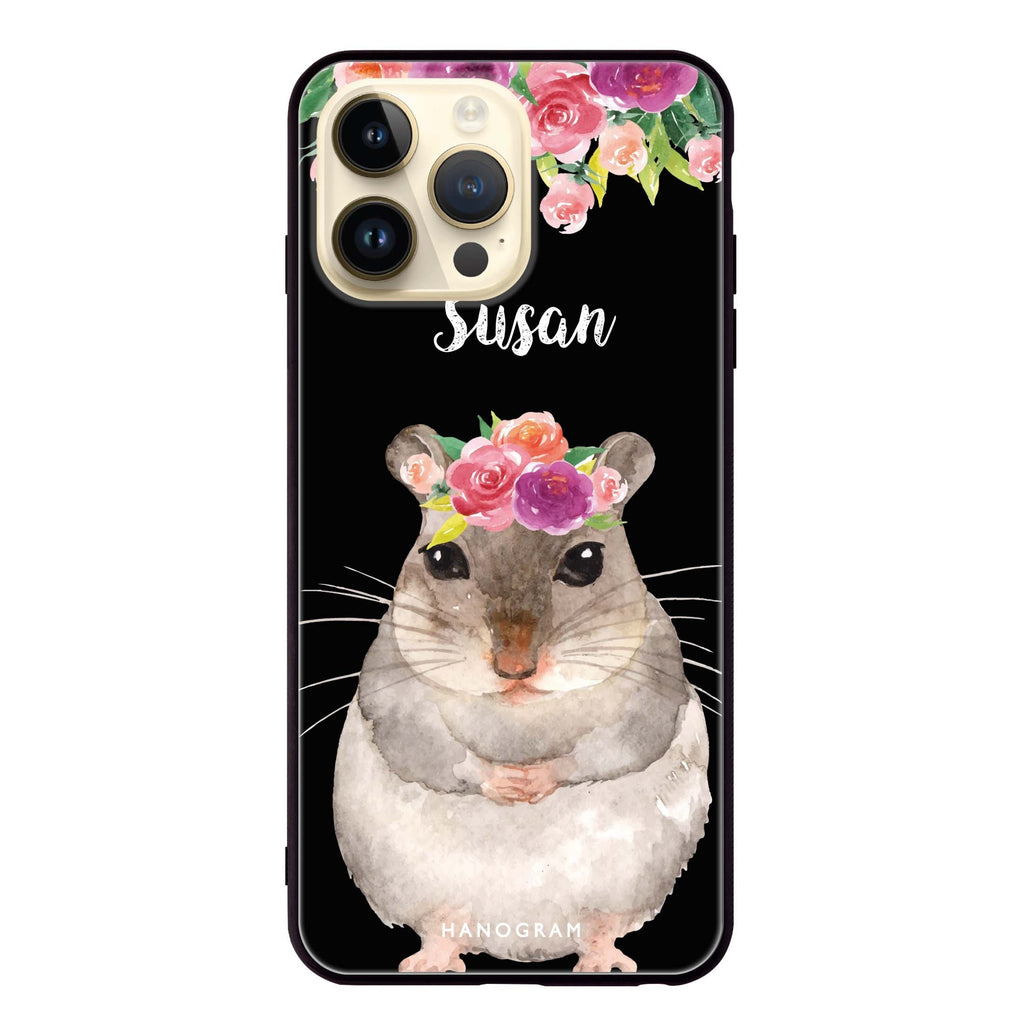 Floral and Hamster Glass Case