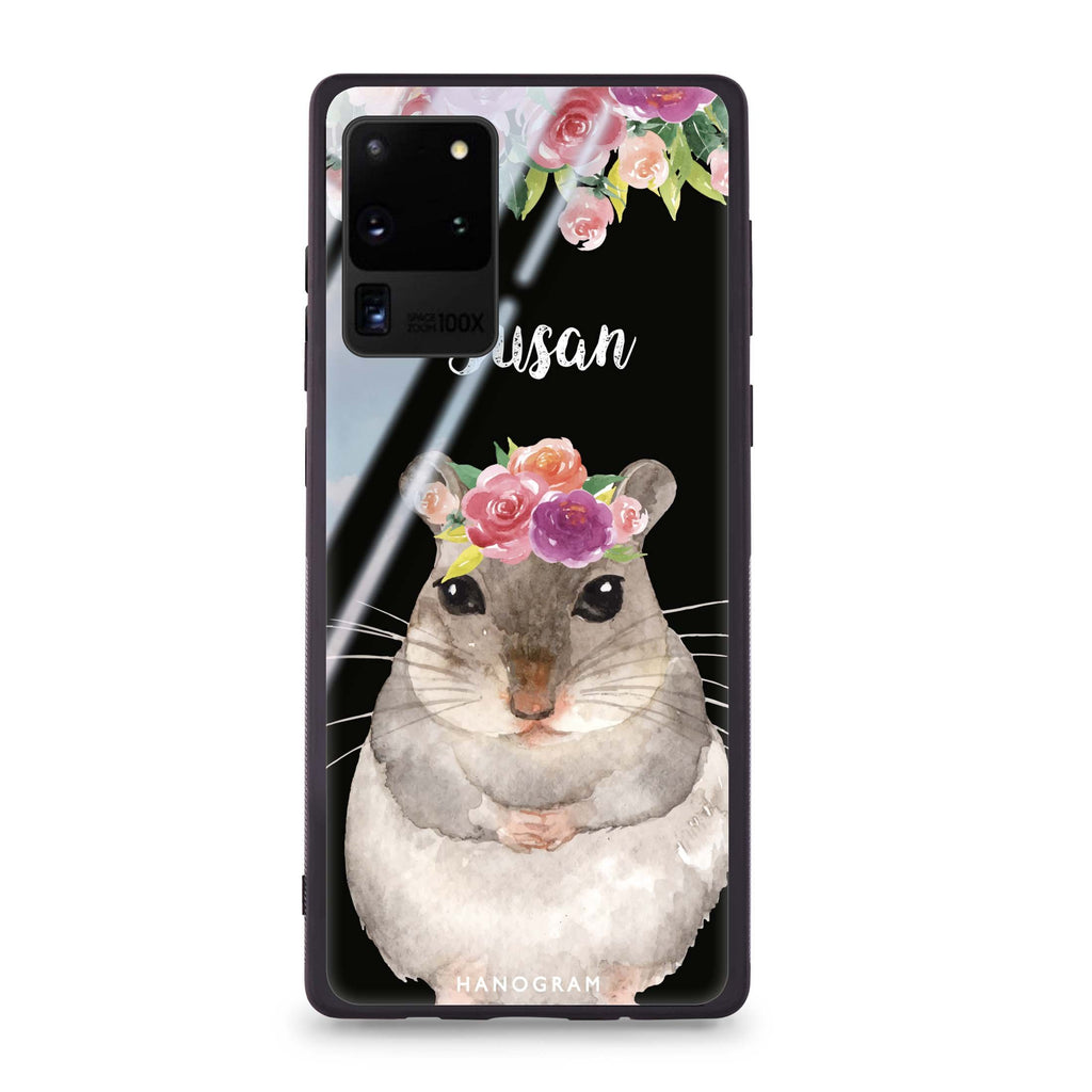 Floral and Hamster Samsung Glass Case