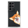 Welsh Corgi personalized name Samsung Galaxy S26/S25/S24/S23/S22 Ultra ultra clear case, transparent design, main view