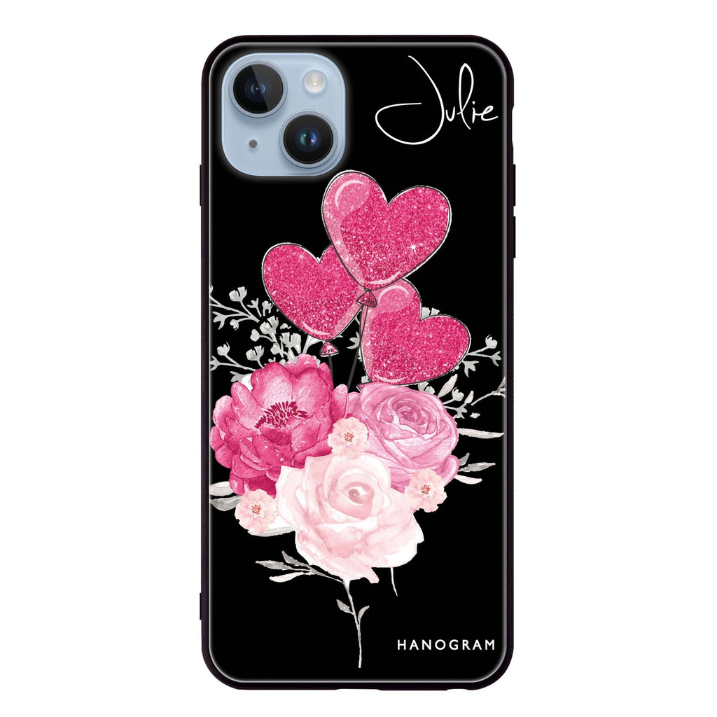 Sweet Heart With Rose iPhone 14 Plus Glass Case