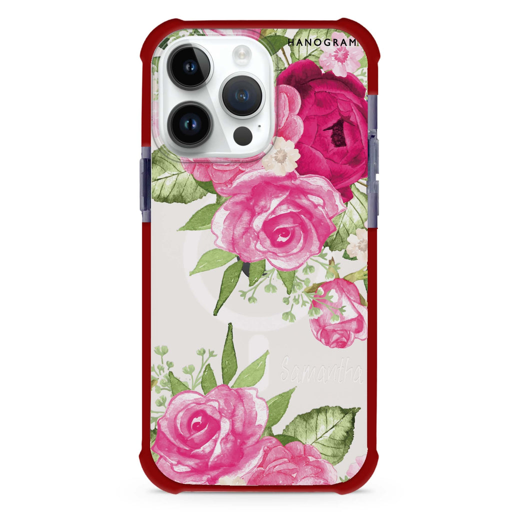 Watercolor Rose MagSafe Compatible Ultra Shockproof Case