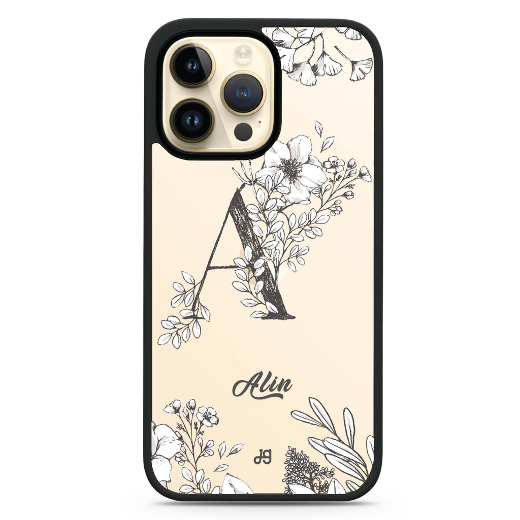 Vintage Floral Monogram Impact Guard Bumper Case
