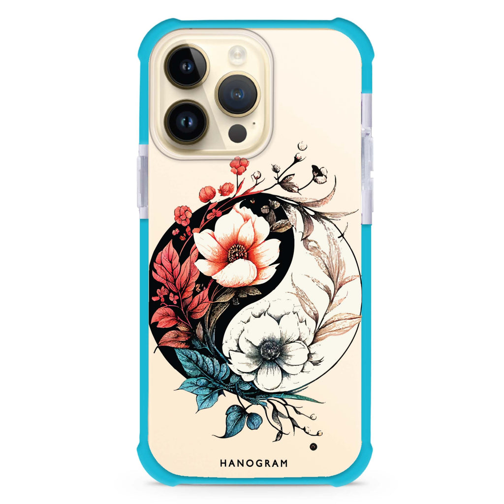 Pretty Floral & Tai Chi iPhone 14 Pro Ultra Shockproof Case