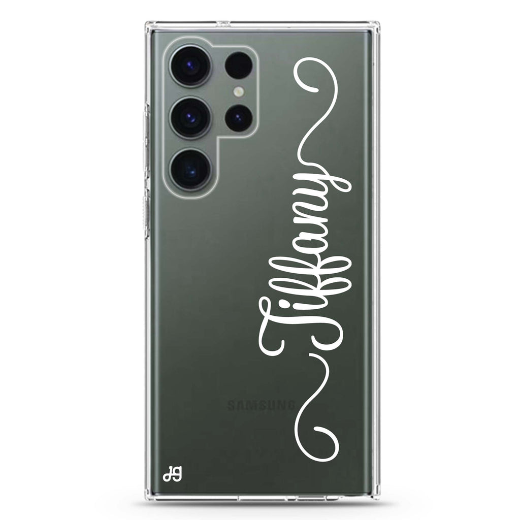 Vertical Cursive Handwritten Samsung Galaxy S24 Ultra Case - Personalized and Stylish Protection