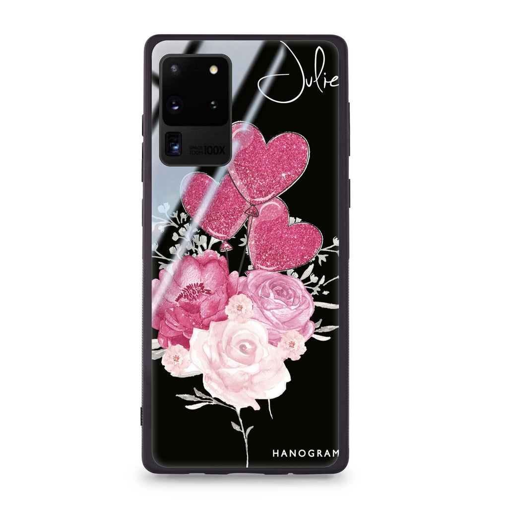 Sweet Heart With Rose Samsung Glass Case