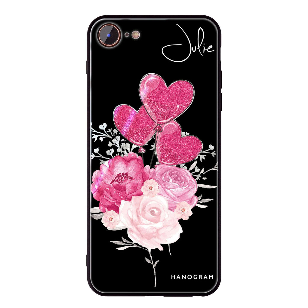 Sweet Heart With Rose iPhone 8 Glass Case