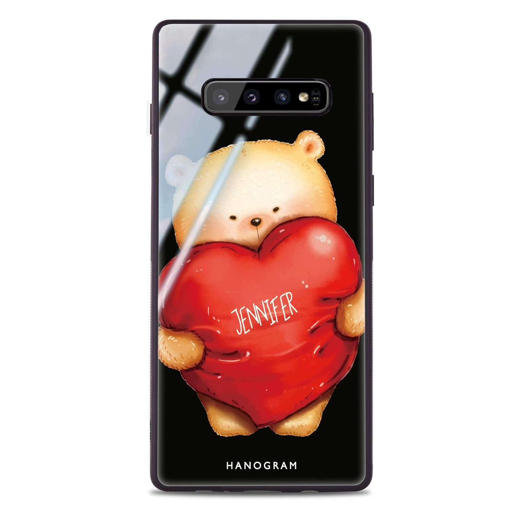 Bear Hug Samsung S10 Plus Glass Case