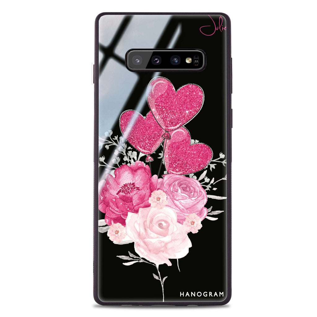 Sweet Heart With Rose Samsung S10 Plus Glass Case