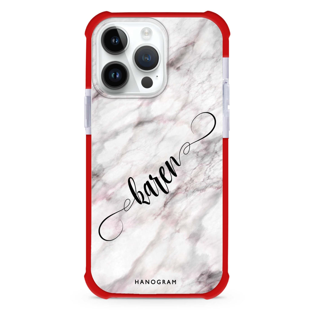 Cursive Name & Marble Ultra Shockproof Case