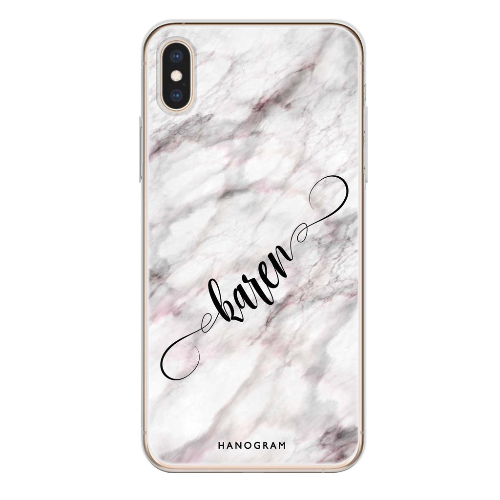 Cursive Name & Marble iPhone XS Ultra Clear Case