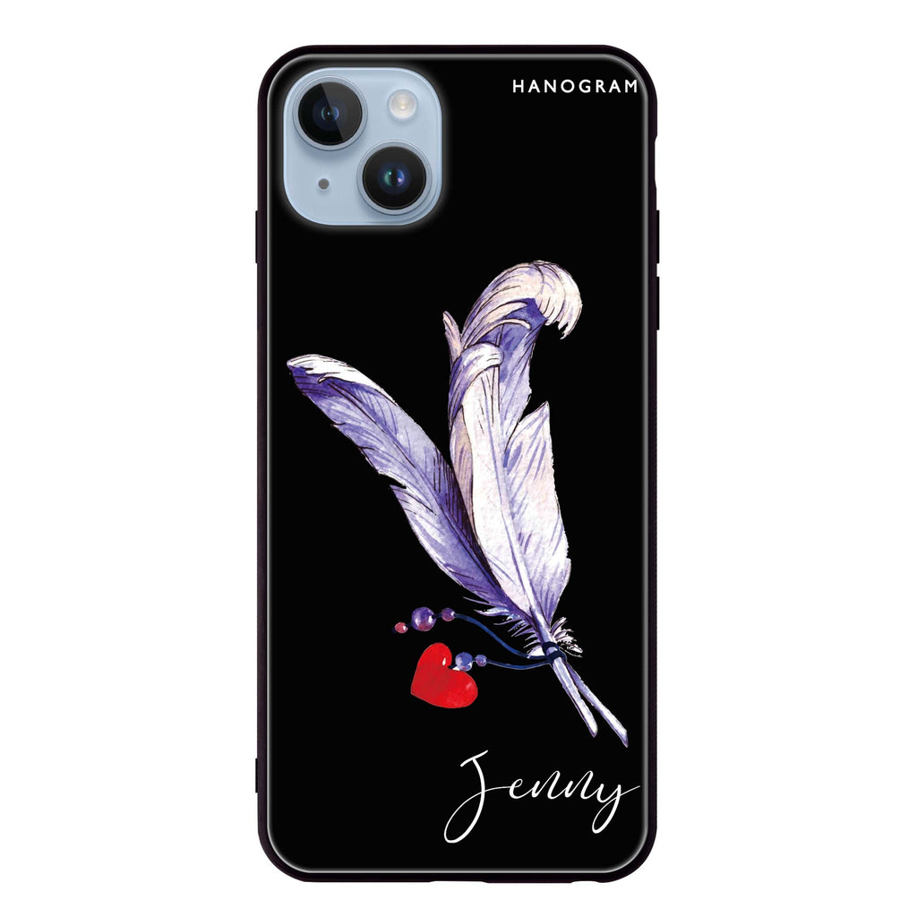 Feather Love iPhone 14 Plus Glass Case