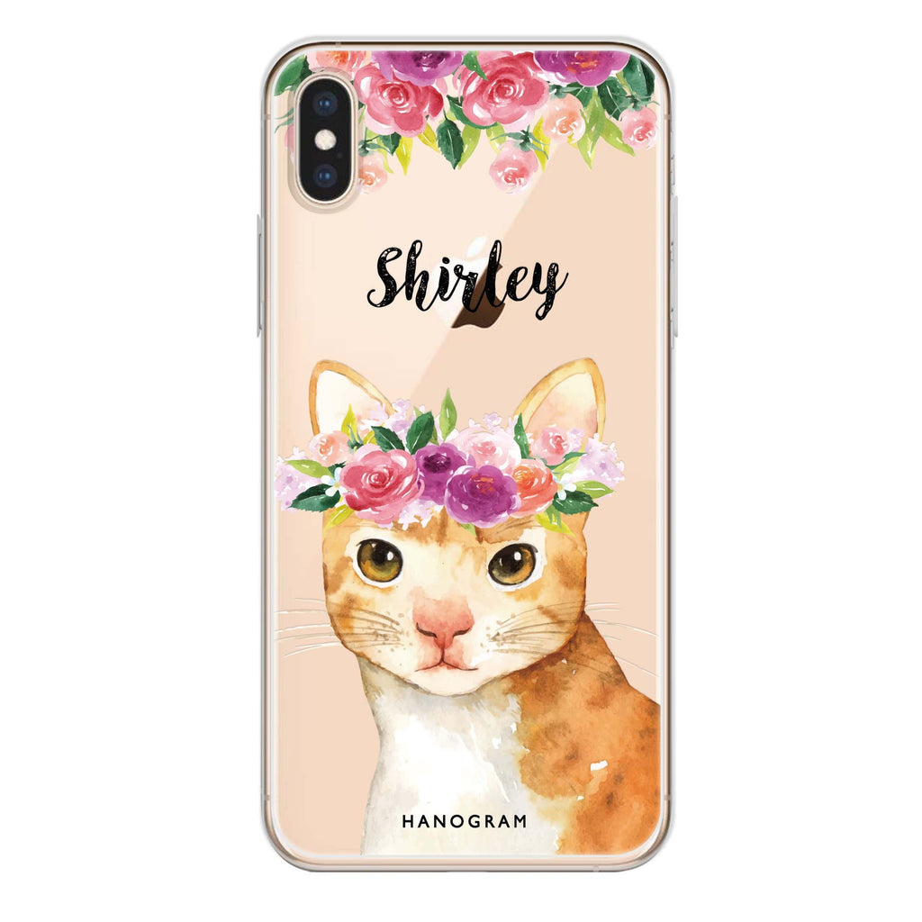 Floral and Cat iPhone XS Ultra Clear Case