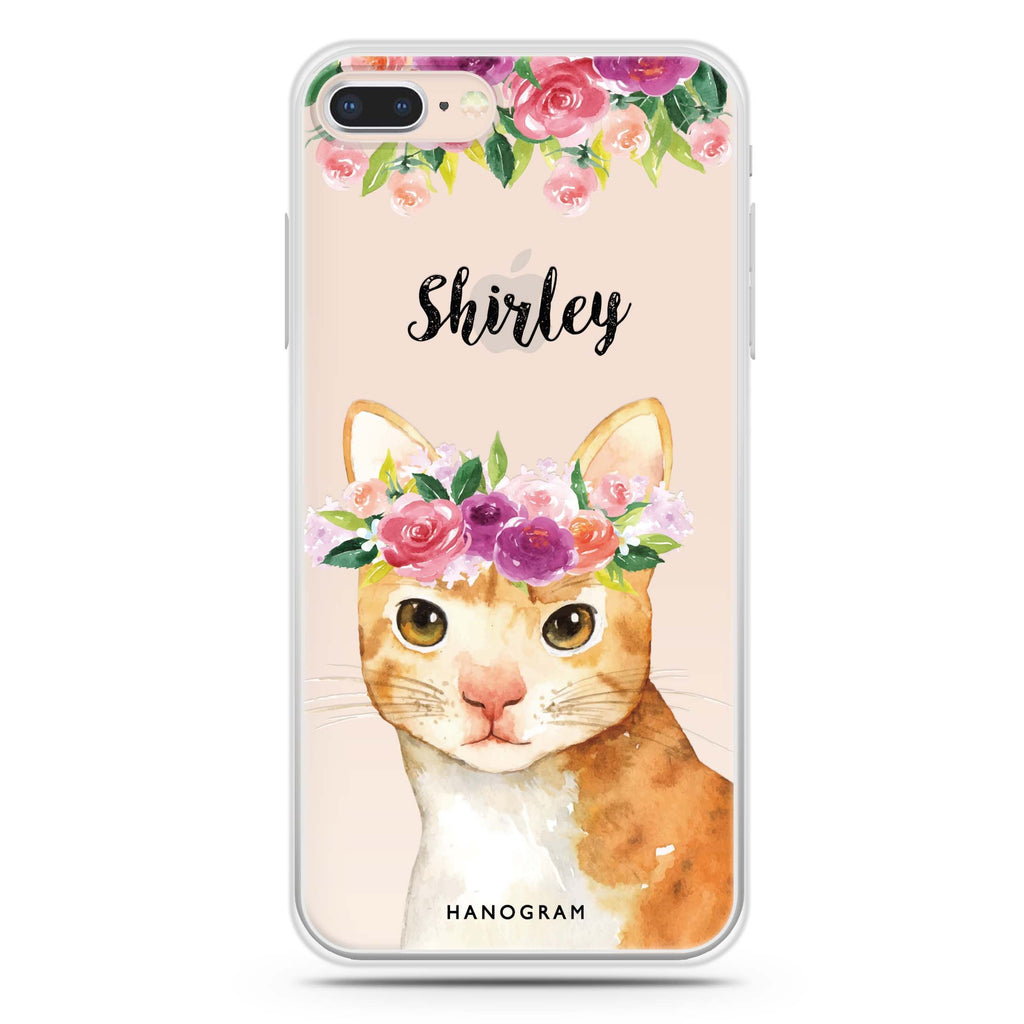 Floral and Cat iPhone 8 Ultra Clear Case