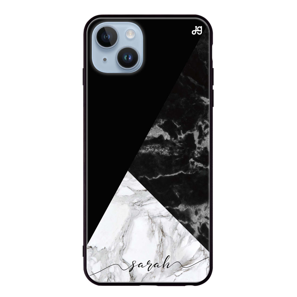Black And White Marble iPhone 14 Plus Glass Case