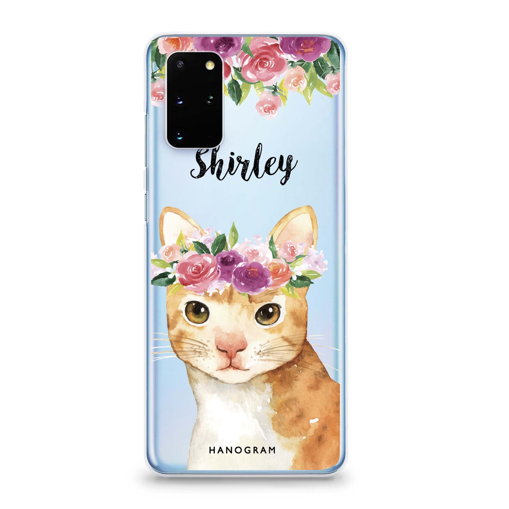 Floral and Cat Samsung S20 Soft Clear Case