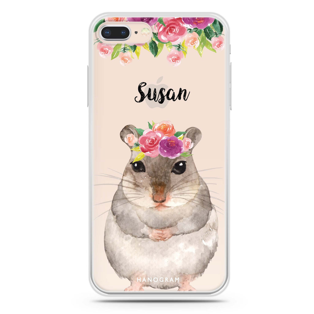 Floral and Hamster iPhone 7 Plus Ultra Clear Case