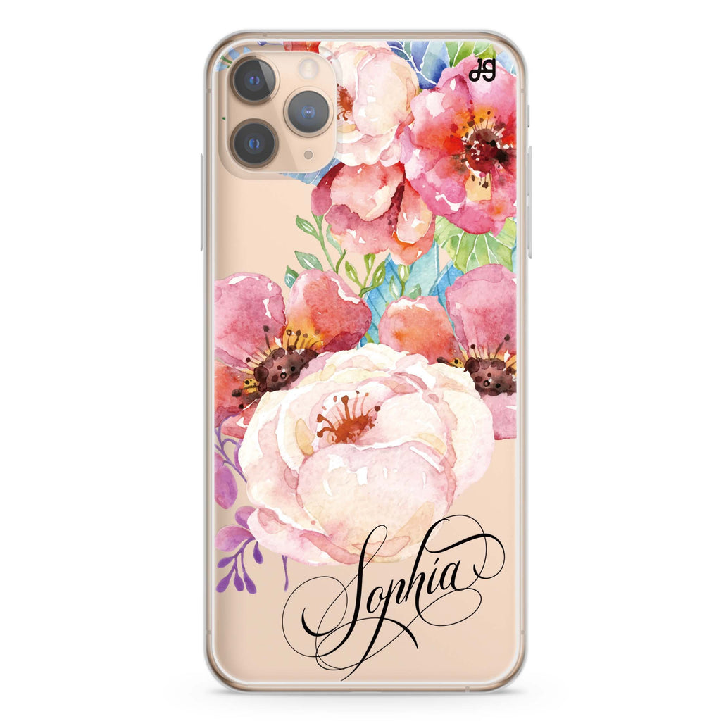 Awakening Watercolor Flowers iPhone 11 Pro Max Ultra Clear Case
