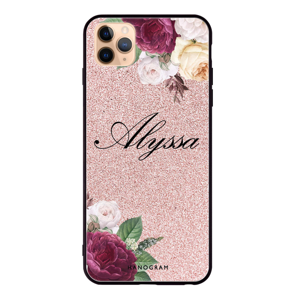 Glittering Floral iPhone 11 Pro Glass Case