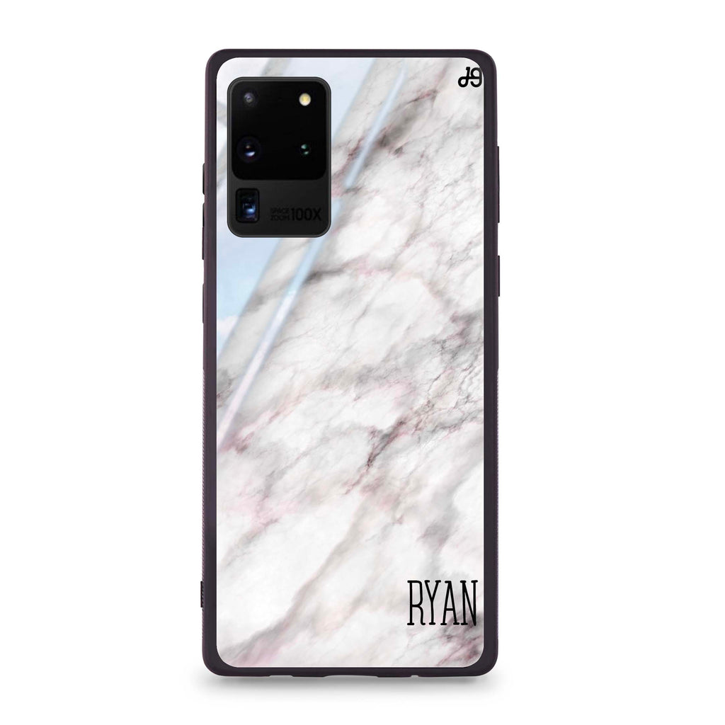 White Marble Samsung S20 Ultra Glass Case