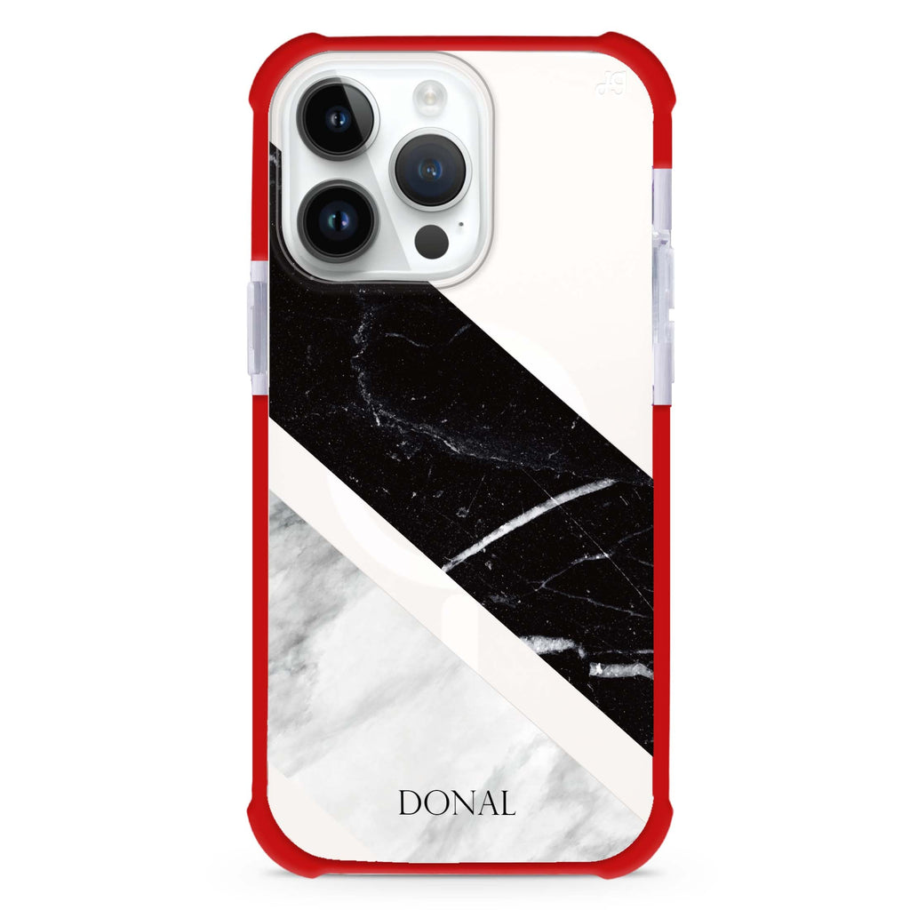 B & W Marble MagSafe Compatible Ultra Shockproof Case