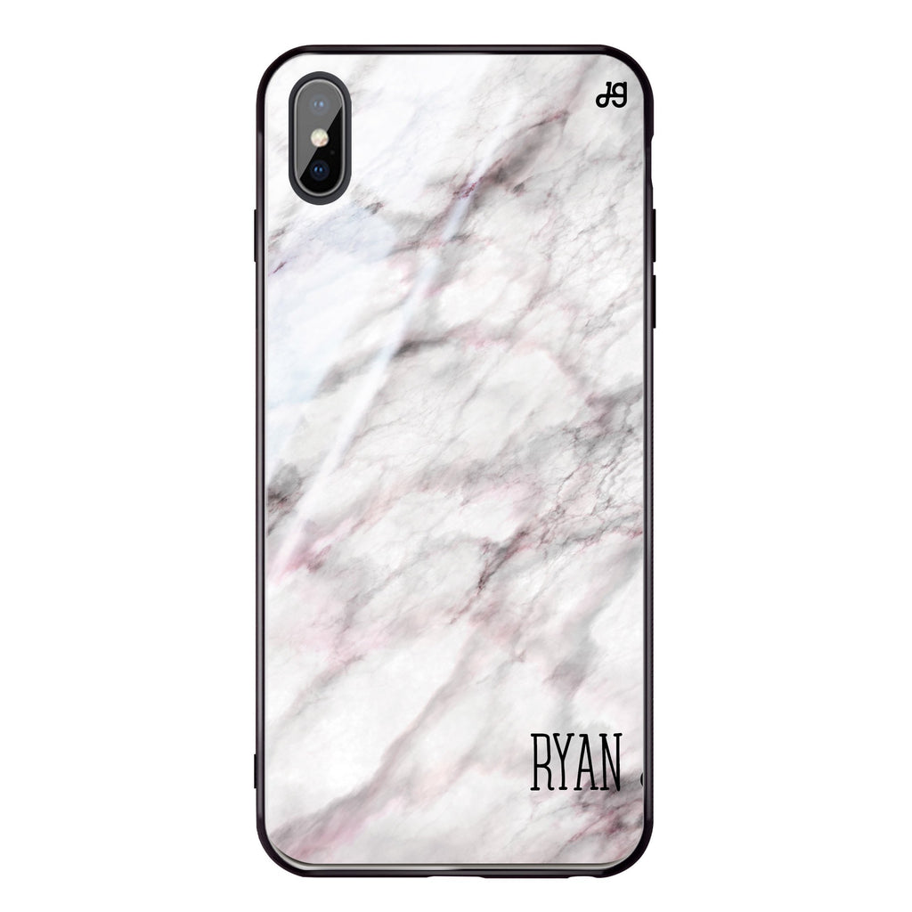 White Marble iPhone XS Glass Case